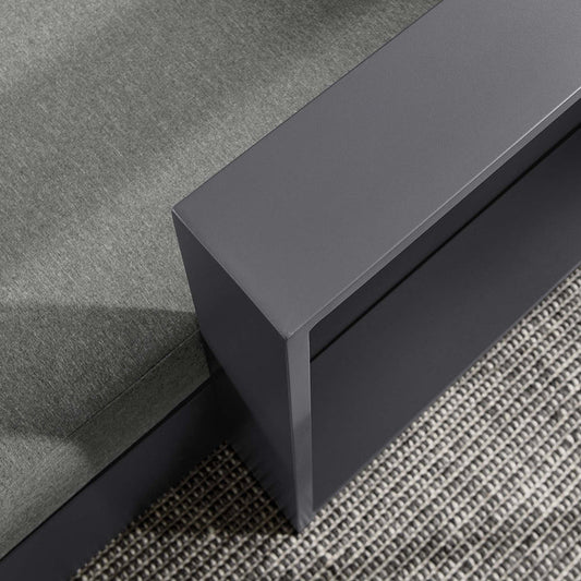 Tahoe Outdoor Patio Powder-Coated Aluminum Modular Right-Facing Chaise Lounge - Gray Charcoal