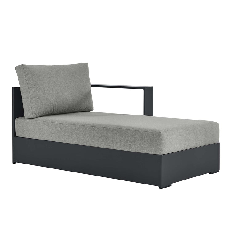 Tahoe Outdoor Patio Powder-Coated Aluminum Modular Right-Facing Chaise Lounge - Gray Gray