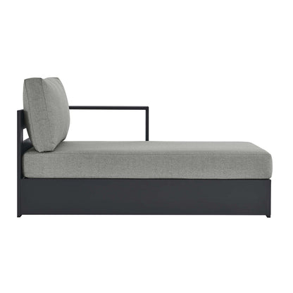 Tahoe Outdoor Patio Powder-Coated Aluminum Modular Right-Facing Chaise Lounge - Gray Gray