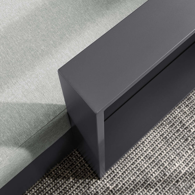 Tahoe Outdoor Patio Powder-Coated Aluminum Modular Right-Facing Chaise Lounge - Gray Gray