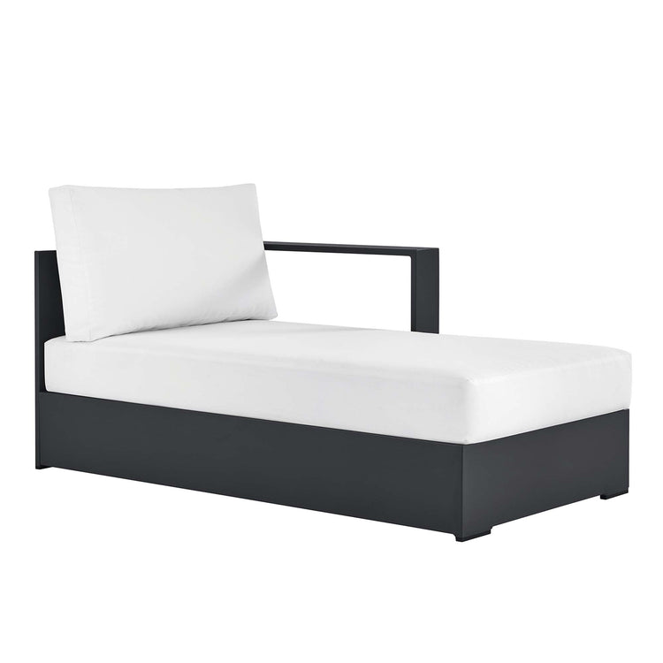 Tahoe Outdoor Patio Powder-Coated Aluminum Modular Right-Facing Chaise Lounge - Gray White