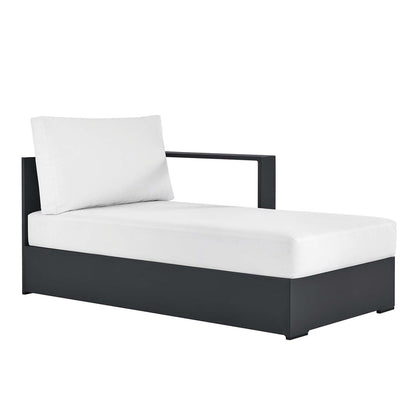 Tahoe Outdoor Patio Powder-Coated Aluminum Modular Right-Facing Chaise Lounge - Gray White