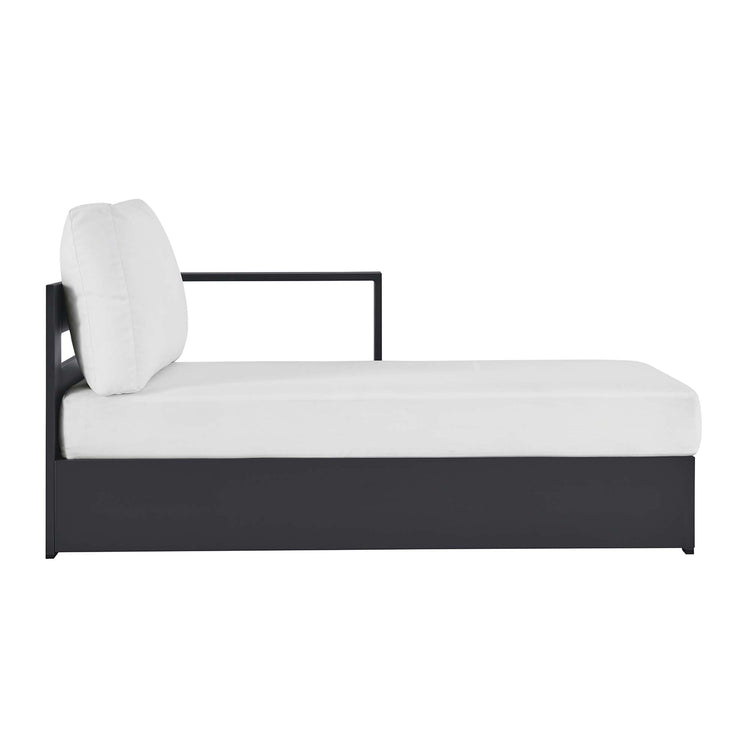 Tahoe Outdoor Patio Powder-Coated Aluminum Modular Right-Facing Chaise Lounge - Gray White