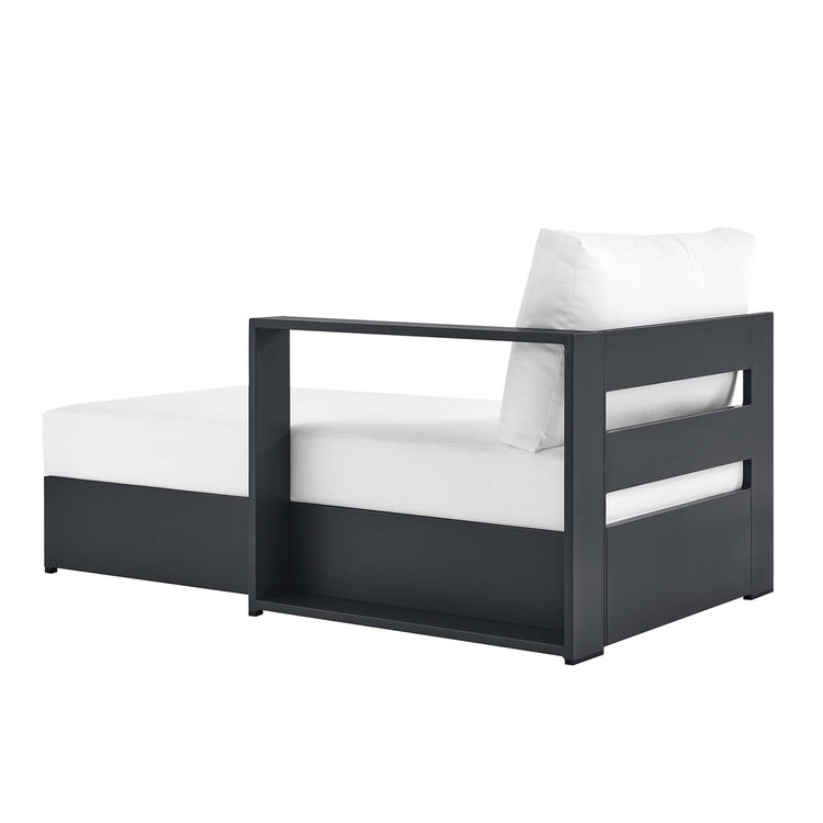 Tahoe Outdoor Patio Powder-Coated Aluminum Modular Right-Facing Chaise Lounge - Gray White