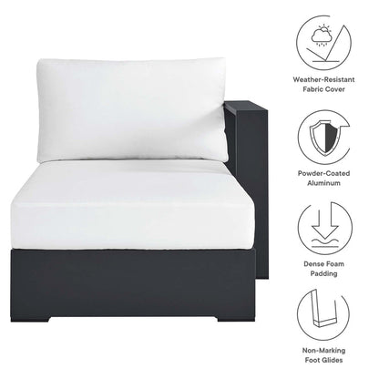 Tahoe Outdoor Patio Powder-Coated Aluminum Modular Right-Facing Chaise Lounge - Gray White