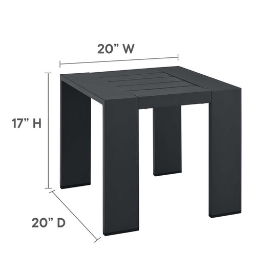 Tahoe Outdoor Patio Powder-Coated Aluminum End Table - Default Title