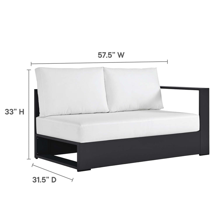 Tahoe 3-Piece Outdoor Patio Powder-Coated Aluminum Sectional Sofa Set - Gray White