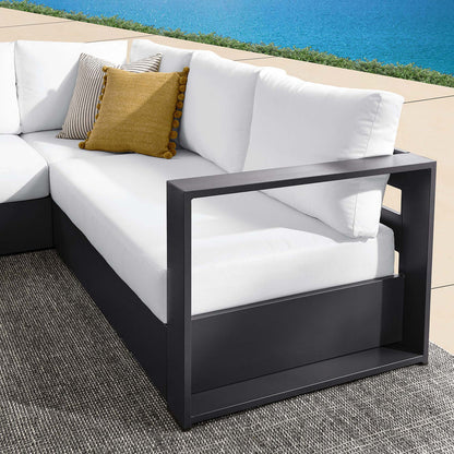 Tahoe 3-Piece Outdoor Patio Powder-Coated Aluminum Sectional Sofa Set - Gray White