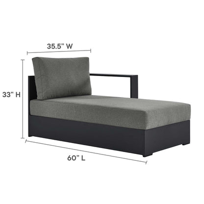 Tahoe 2-Piece Outdoor Patio Powder-Coated Aluminum Right-Facing Chaise Sectional Sofa Set - Gray Charcoal