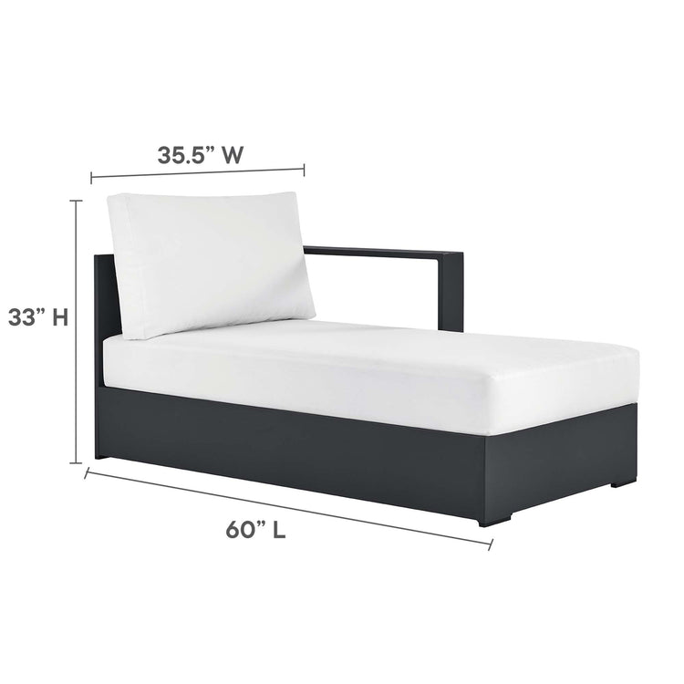 Tahoe 3-Piece Outdoor Patio Powder-Coated Aluminum Right-Facing Chaise Sectional Sofa Set - Gray White