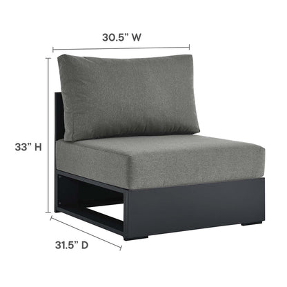 Tahoe 3-Piece Outdoor Patio Powder-Coated Aluminum Left-Facing Chaise Sectional Sofa Set - Gray Charcoal