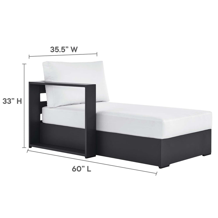 Tahoe 3-Piece Outdoor Patio Powder-Coated Aluminum Left-Facing Chaise Sectional Sofa Set - Gray White