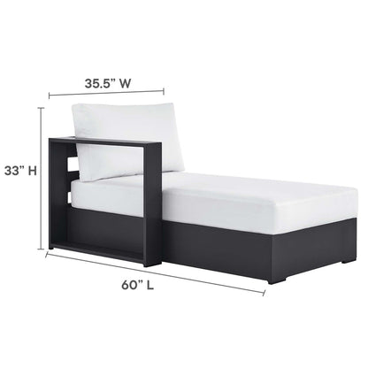 Tahoe 3-Piece Outdoor Patio Powder-Coated Aluminum Left-Facing Chaise Sectional Sofa Set - Gray White