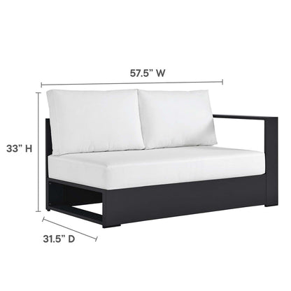 Tahoe 3-Piece Outdoor Patio Powder-Coated Aluminum Left-Facing Chaise Sectional Sofa Set - Gray White