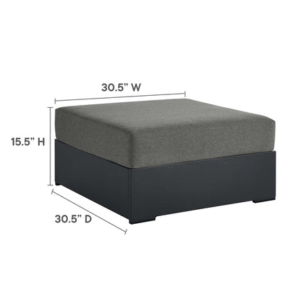 Tahoe 5-Piece Outdoor Patio Powder-Coated Aluminum Sectional Sofa Set - Gray Charcoal