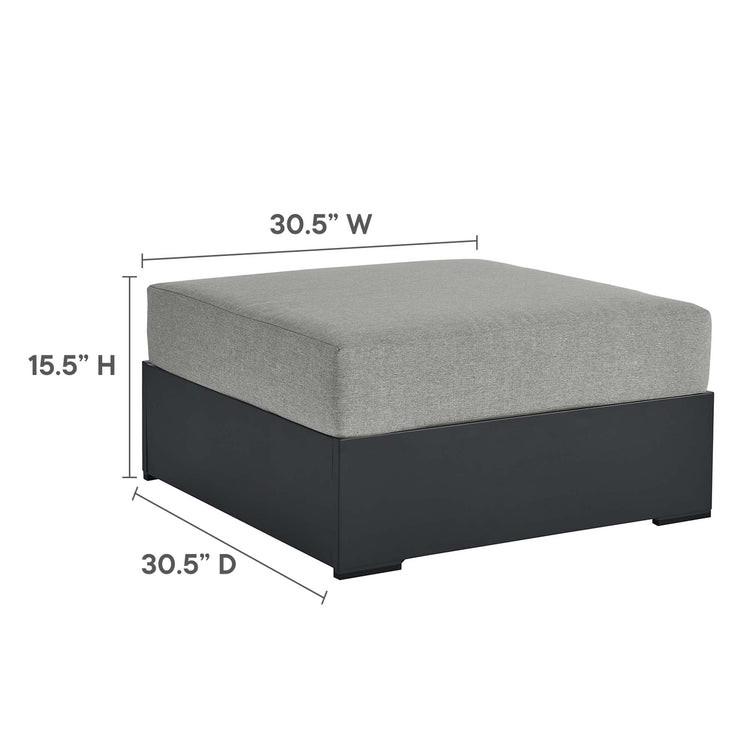 Tahoe 5-Piece Outdoor Patio Powder-Coated Aluminum Sectional Sofa Set - Gray Gray