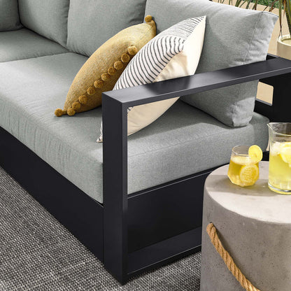 Tahoe 5-Piece Outdoor Patio Powder-Coated Aluminum Sectional Sofa Set - Gray Gray