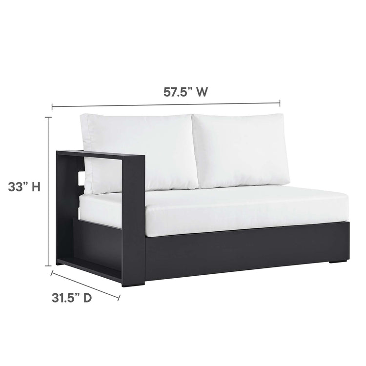 Tahoe 5-Piece Outdoor Patio Powder-Coated Aluminum Sectional Sofa Set - Gray White