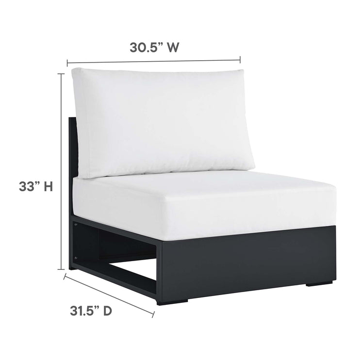 Tahoe 5-Piece Outdoor Patio Powder-Coated Aluminum Sectional Sofa Set - Gray White