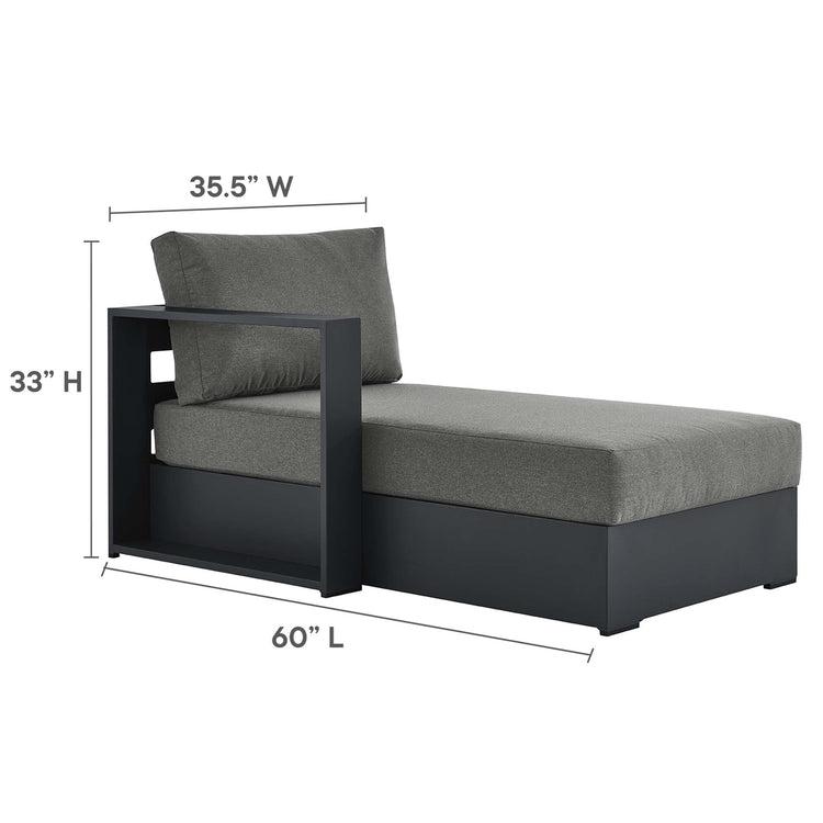Tahoe 4-Piece Outdoor Patio Powder-Coated Aluminum Sectional Sofa Set - Gray Charcoal