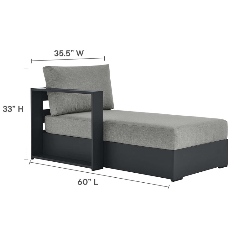 Tahoe 4-Piece Outdoor Patio Powder-Coated Aluminum Sectional Sofa Set - Gray Gray
