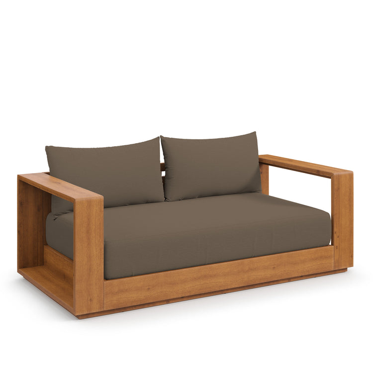 Tahoe Acacia Wood Outdoor Patio Loveseat - Natural Cocoa