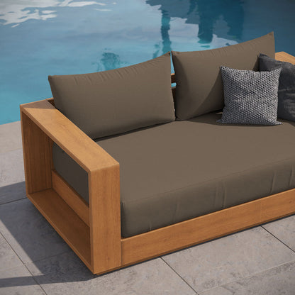 Tahoe Acacia Wood Outdoor Patio Loveseat - Natural Cocoa