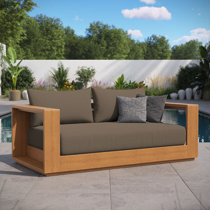Tahoe Acacia Wood Outdoor Patio Loveseat - Natural Cocoa