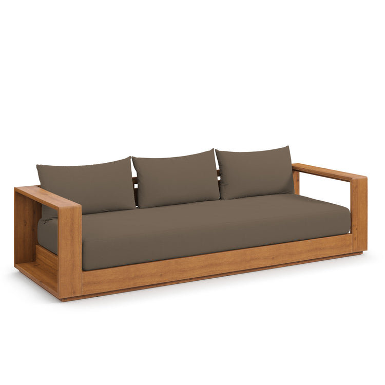 Tahoe Outdoor Patio Acacia Wood Sofa - Natural Cocoa