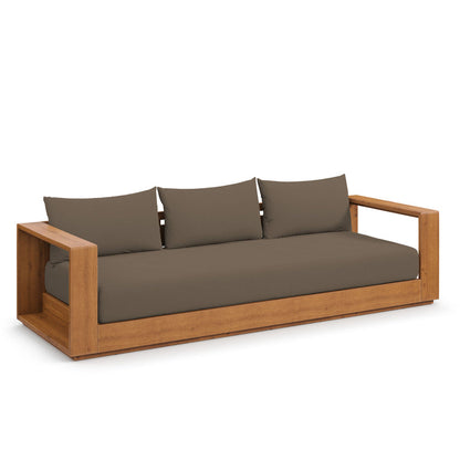 Tahoe Outdoor Patio Acacia Wood Sofa - Natural Cocoa