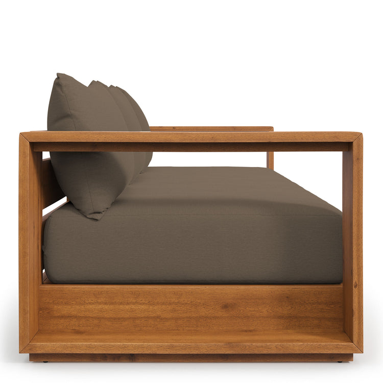 Tahoe Outdoor Patio Acacia Wood Sofa - Natural Cocoa