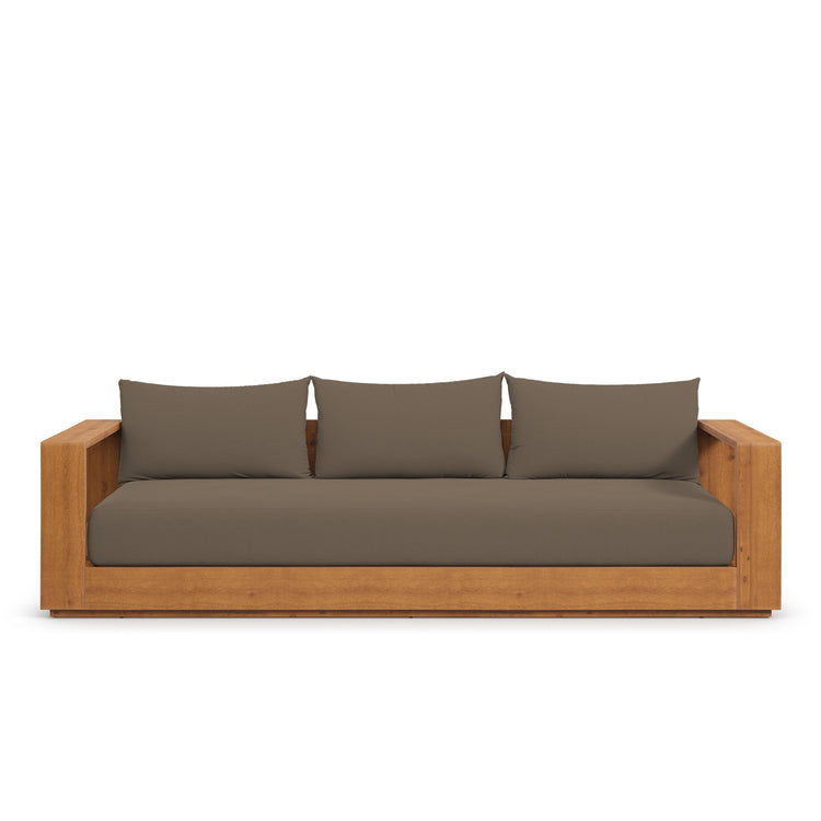 Tahoe Outdoor Patio Acacia Wood Sofa - Natural Cocoa