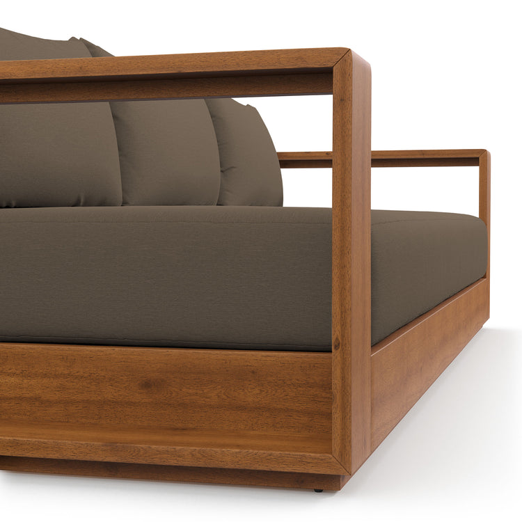 Tahoe Outdoor Patio Acacia Wood Sofa - Natural Cocoa