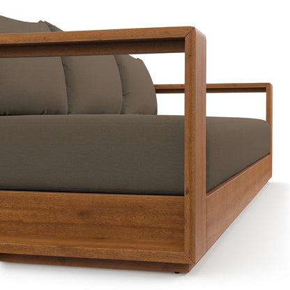 Tahoe Outdoor Patio Acacia Wood Sofa - Natural Cocoa