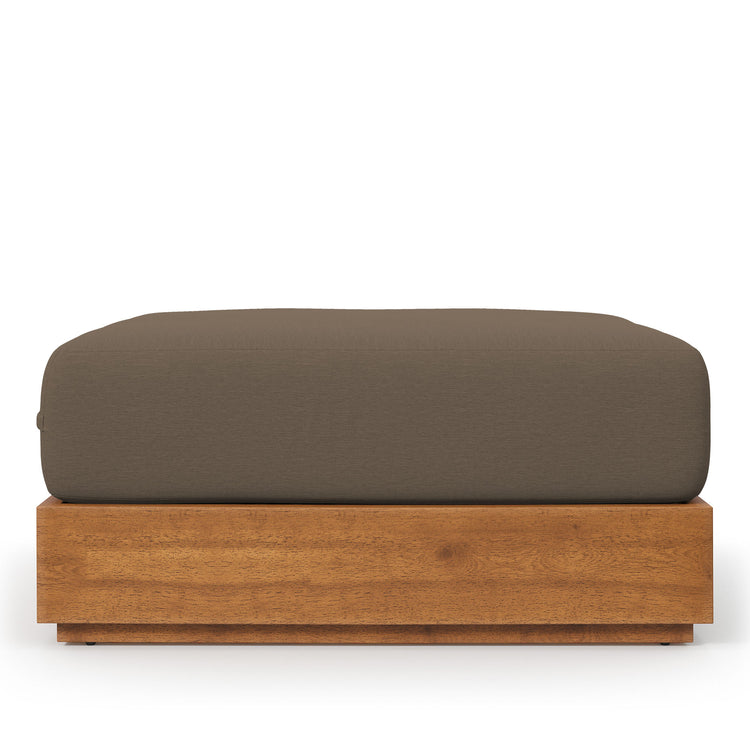 Tahoe Outdoor Patio Acacia Wood Ottoman - Natural Cocoa