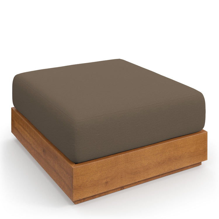 Tahoe Outdoor Patio Acacia Wood Ottoman - Natural Cocoa