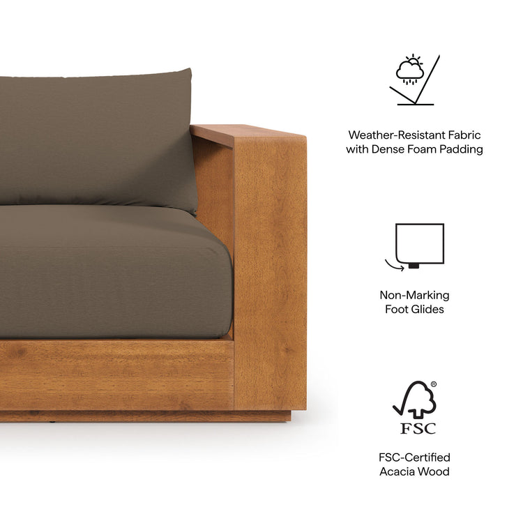 Tahoe 3-Piece Outdoor Patio Acacia Wood Furniture Set - Natural Cocoa