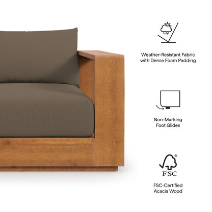 Tahoe 3-Piece Outdoor Patio Acacia Wood Furniture Set - Natural Cocoa