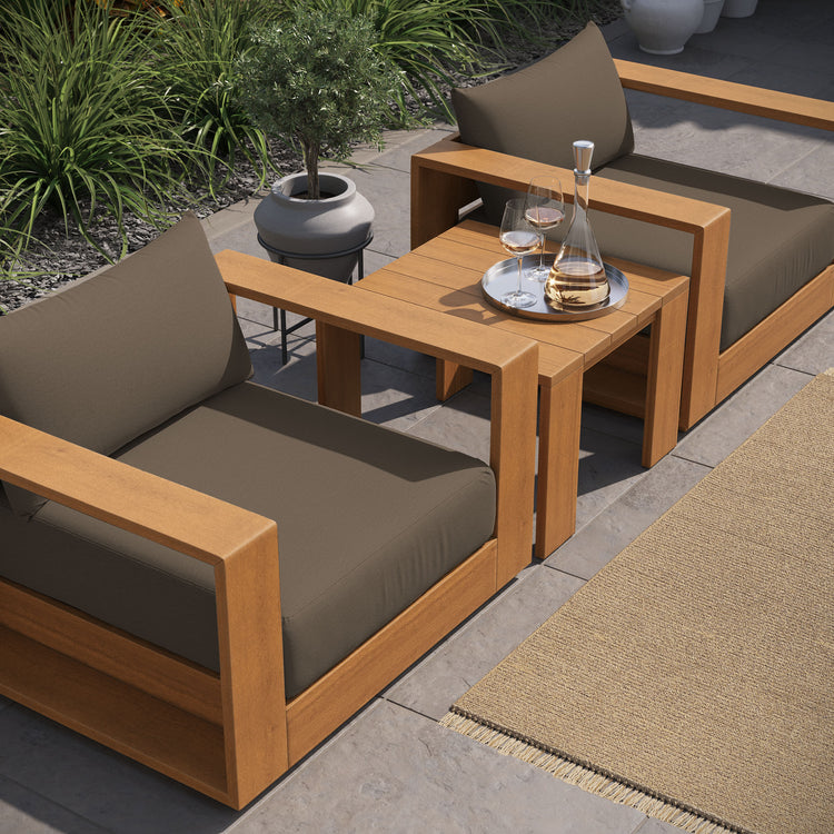Tahoe 3-Piece Outdoor Patio Acacia Wood Furniture Set - Natural Cocoa