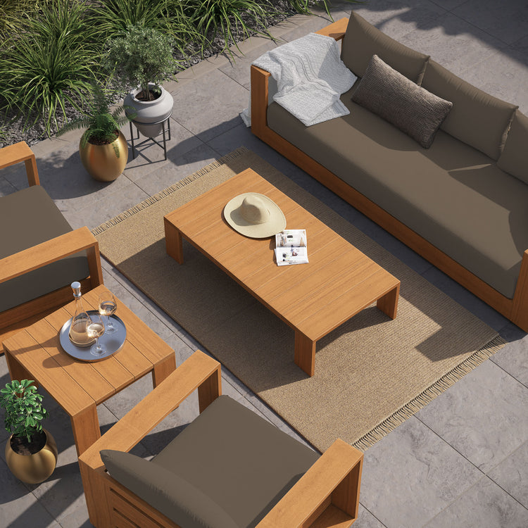 Tahoe 5-Piece Outdoor Patio Acacia Wood Furniture Set - Natural Cocoa