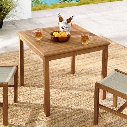 Vienna 34" Square Outdoor Patio Teak Wood Dining Table - Default Title
