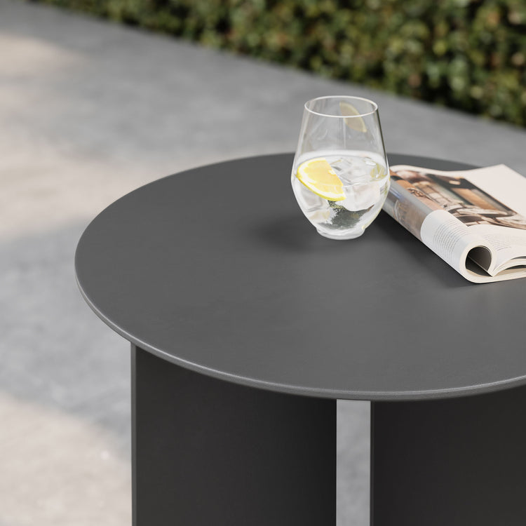 Tecton Outdoor Patio Aluminum Side Table - Charcoal