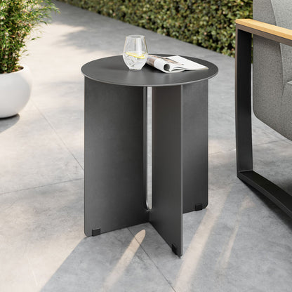 Tecton Outdoor Patio Aluminum Side Table - Charcoal