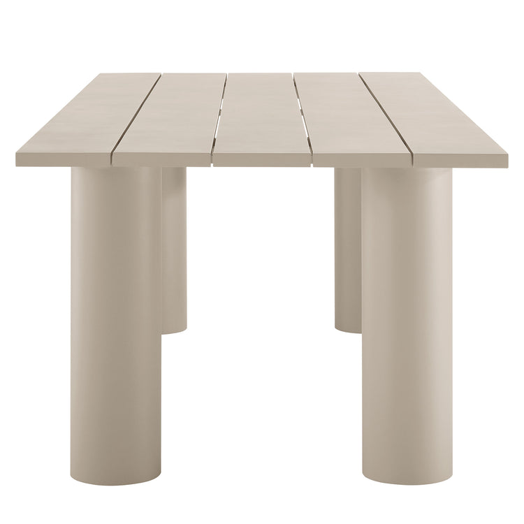 Nautica 7-Piece Rectangular Outdoor Patio Aluminum Dining Table and Chairs Set - Ivory Taupe