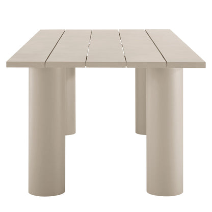 Nautica 7-Piece Rectangular Outdoor Patio Aluminum Dining Table and Chairs Set - Ivory Taupe
