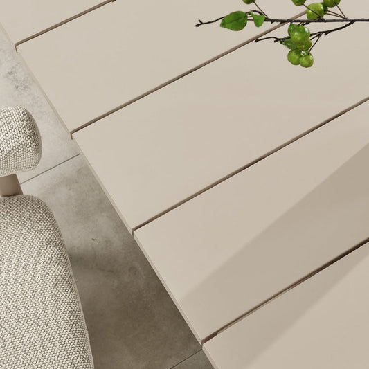 Nautica Outdoor Patio 87" Rectangular Aluminum Dining Table - Taupe