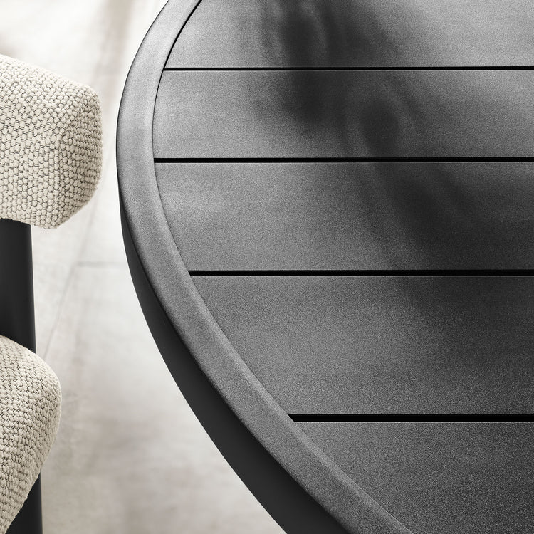 Nautica Outdoor Patio 60" Round Aluminum Dining Table - Graphite