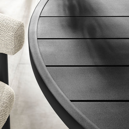 Nautica Outdoor Patio 60" Round Aluminum Dining Table - Graphite