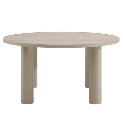 Nautica Outdoor Patio 60" Round Aluminum Dining Table - Taupe