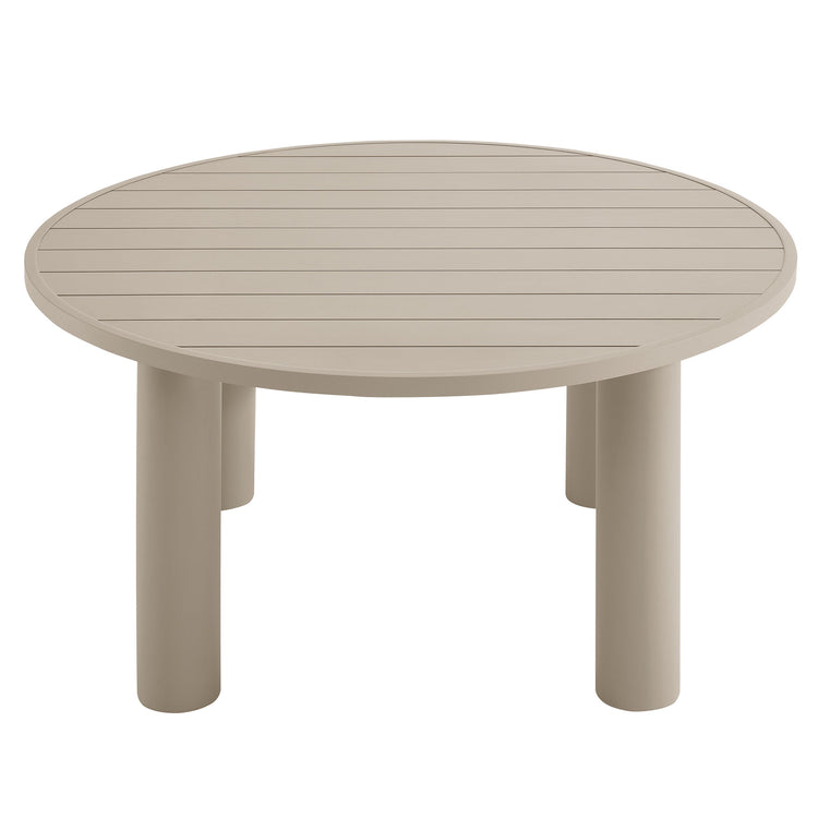 Nautica Outdoor Patio 60" Round Aluminum Dining Table - Taupe